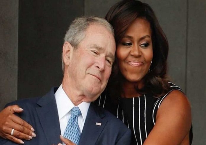 George Bush et Michelle Obama @ hindustantimes