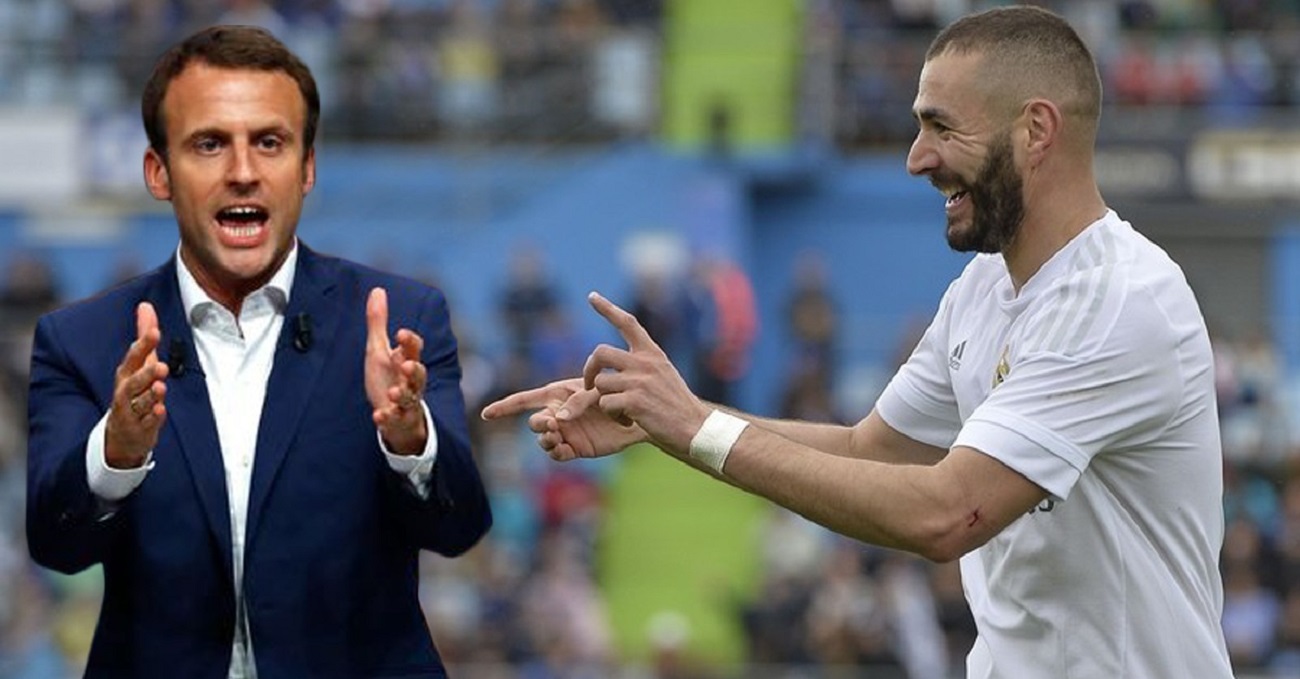 Emmanuel Macron et Benzema @ Ébène Sport