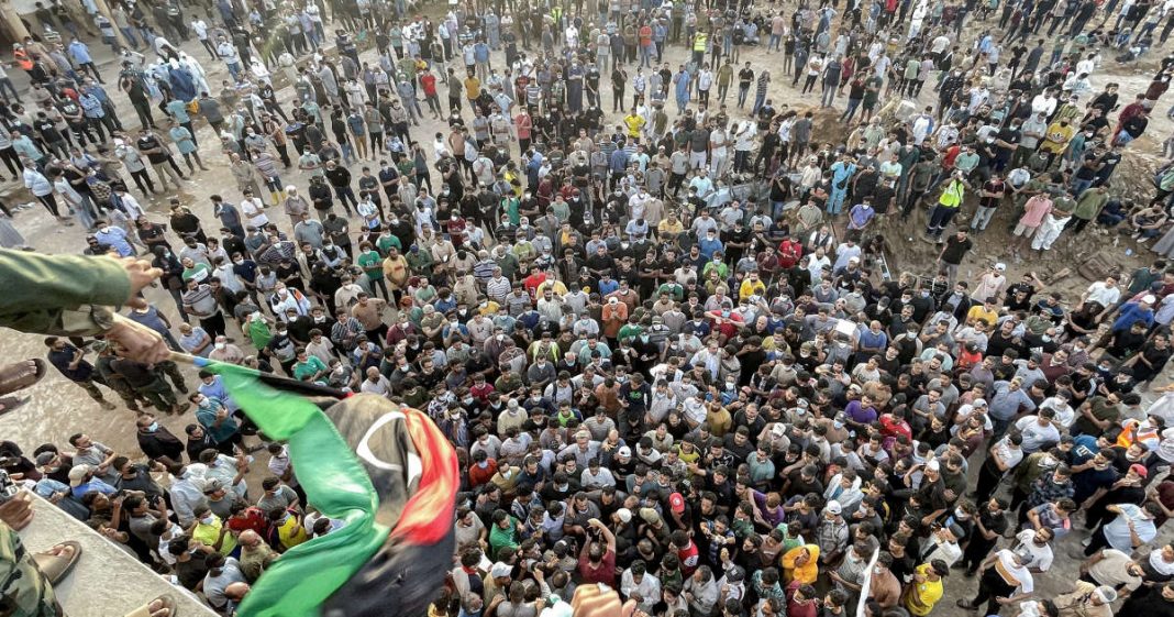 Manifestations des libyens après l'inondations