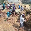 Les conséquences du glissement de terrain en Papouasie-Nouvelle-Guinée, mai 2024 © Mohamud Omer _ International Organization for Migration _ AFP