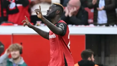 Victor Boniface sous le maillot du Bayer Leverkusen @AFP