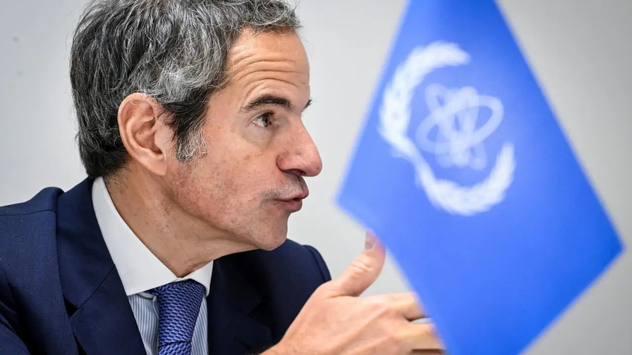 Le directeur de l'Agence internationale de l'énergie atomique (AIEA), Rafael Grossi, lors d'un entretien avec l'AFP à Bakou, le 12 novembre 2024. © Alexander Nemenov, AFP