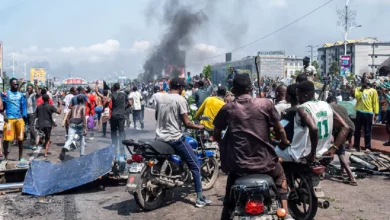 Manifestation contre l'escalade du conflit dans l'est de la République démocratique du Congo à Kinshasa, le 28 janvier 2025. AFP